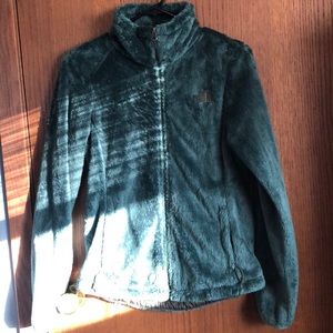 NORTH FACE GREEN BRUSHED SOFT JACKET.